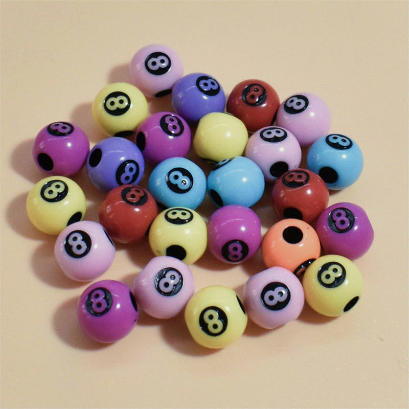 Al por mayor de 50 piezas/paquete de 12 mm de billar de billar de 12 mm, cuentas acrílicas de color mixto